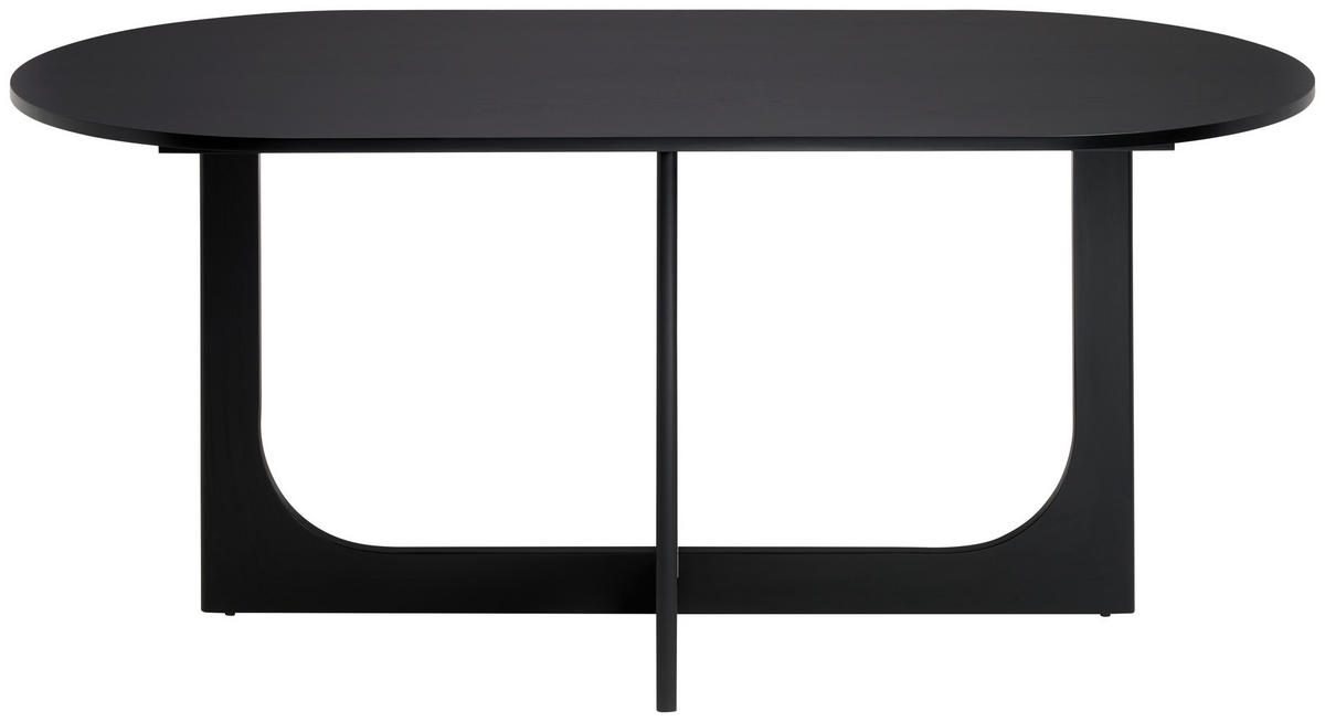 ESSTISCH Echtholz  Holz oval Schwarz  - Schwarz, Basics, Holz (180/76/90cm) - MID.YOU