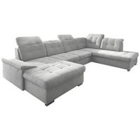 WOHNLANDSCHAFT Silberfarben Mikrofaser  - Chromfarben/Silberfarben, Design, Kunststoff/Textil (169/330/212cm) - Livetastic