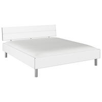 BETT 180/200 cm,  in Weiß,  - Alufarben/Weiß, Design, Metall (180/200cm) - Carryhome