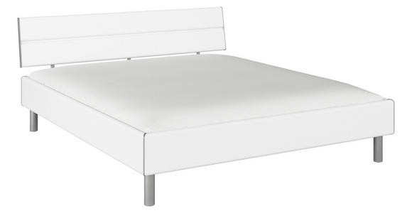 BETT 180/200 cm  in Weiß  - Alufarben/Weiß, Design, Holzwerkstoff/Metall (180/200cm) - Carryhome