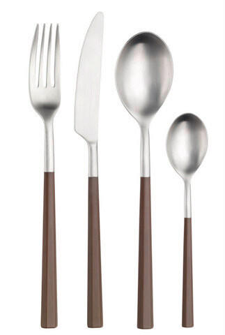 BESTECKSET HIVE 16-teilig Stahl  - Edelstahlfarben/Graubraun, Basics, Kunststoff/Metall (25,5/7/5,3cm) - Pintinox