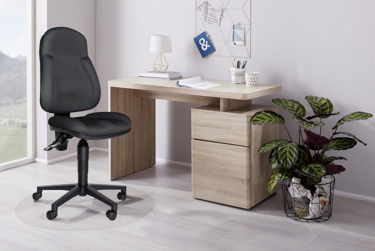 OTOČNÁ ŽIDLE, antracitová - antracitová, Basics, textil/plast (46/100-118/45cm)