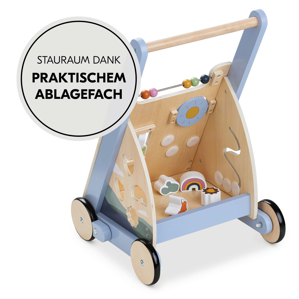 LAUFLERNWAGEN LEARN TO WALK  - Multicolor/Naturfarben, Basics, Holz/Metall (30,5/52/34cm) - Hauck