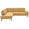 ECKSOFA in Lederlook, Mikrofaser Gelb  - Gelb/Schwarz, Design, Textil/Metall (194/261cm) - Beldomo System