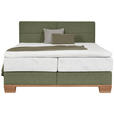 BOXSPRINGBETT 160/200 cm  in Grün, Eichefarben  - Eichefarben/Grün, Natur, Holz/Textil (160/200cm) - Valnatura