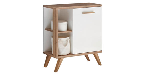 WASCHBECKENUNTERSCHRANK 60,5/65,0/33,0 cm - Eichefarben/Weiß, KONVENTIONELL, Holzwerkstoff (60,5/65,0/33,0cm) - Xora