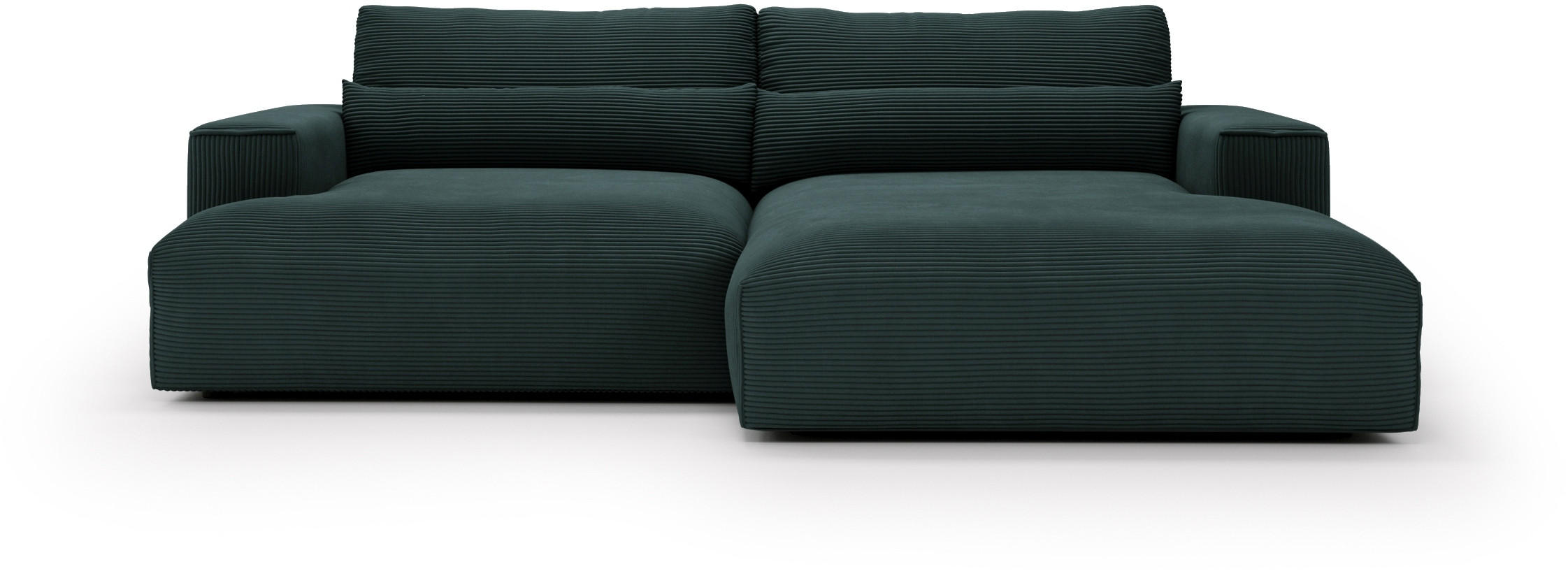 ECKSOFA Felicia Anthrazit Cord  - Anthrazit/Schwarz, Design, Kunststoff/Textil (267/187cm) - Stylife