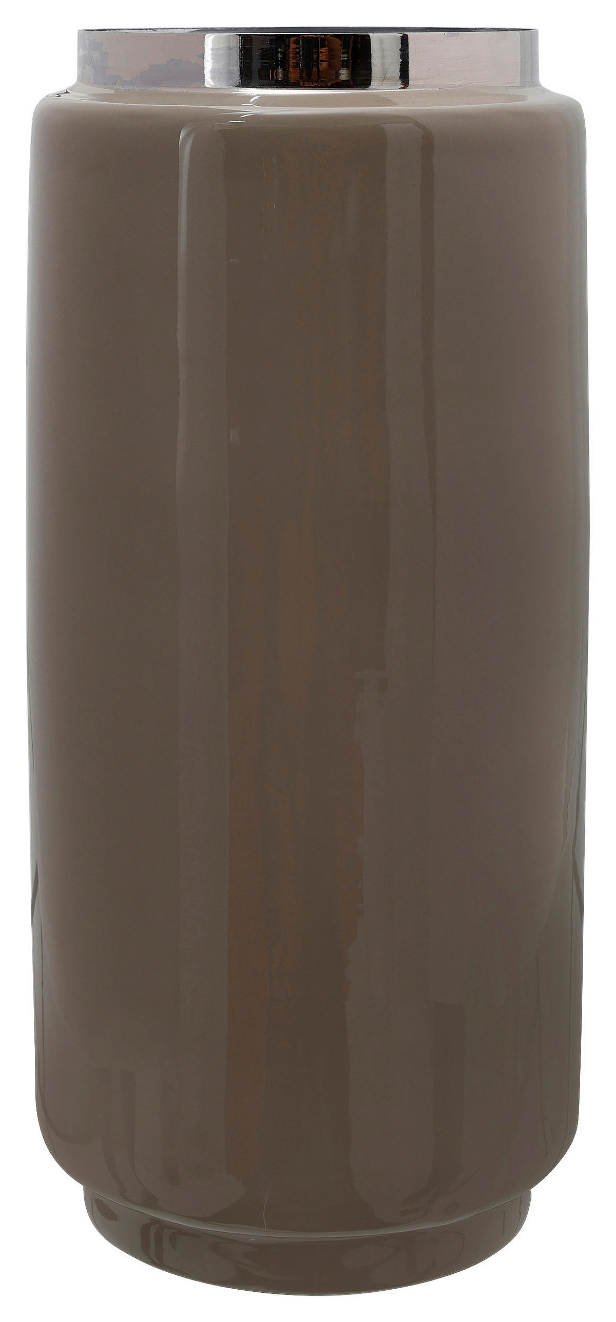 VASE 30 cm  - Taupe/Goldfarben, Trend, Metall (15/15/30cm) - Kayoom