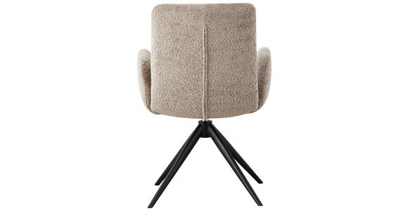 ARMLEHNSTUHL in Eisen Webstoff - Taupe/Schwarz, Design, Textil/Metall (57/90/64cm) - Novel