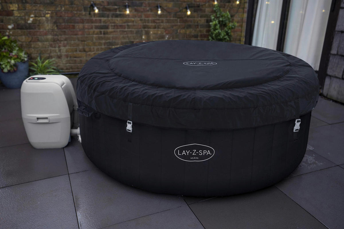 WHIRLPOOL LAY-Z-SPA MIAMI 60001 180/66 cm  - Schwarz, KONVENTIONELL, Kunststoff/Metall (180/66cm) - Bestway