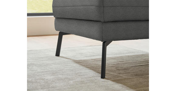 ECKSOFA  in Flachgewebe Dunkelgrau  175-224/255-365 cm  - Dunkelgrau/Schwarz, Design, Textil/Metall (175-224/255-365cm) - Dieter Knoll
