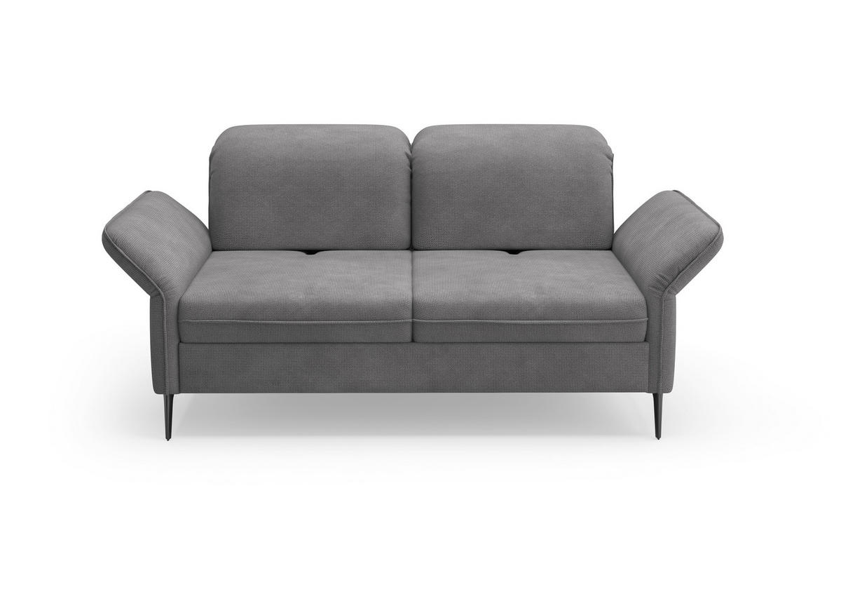 3-SITZER-SOFA in Flachgewebe Grau  - Schwarz/Grau, Konventionell, Textil/Metall (199/92/123cm) - Sit & More