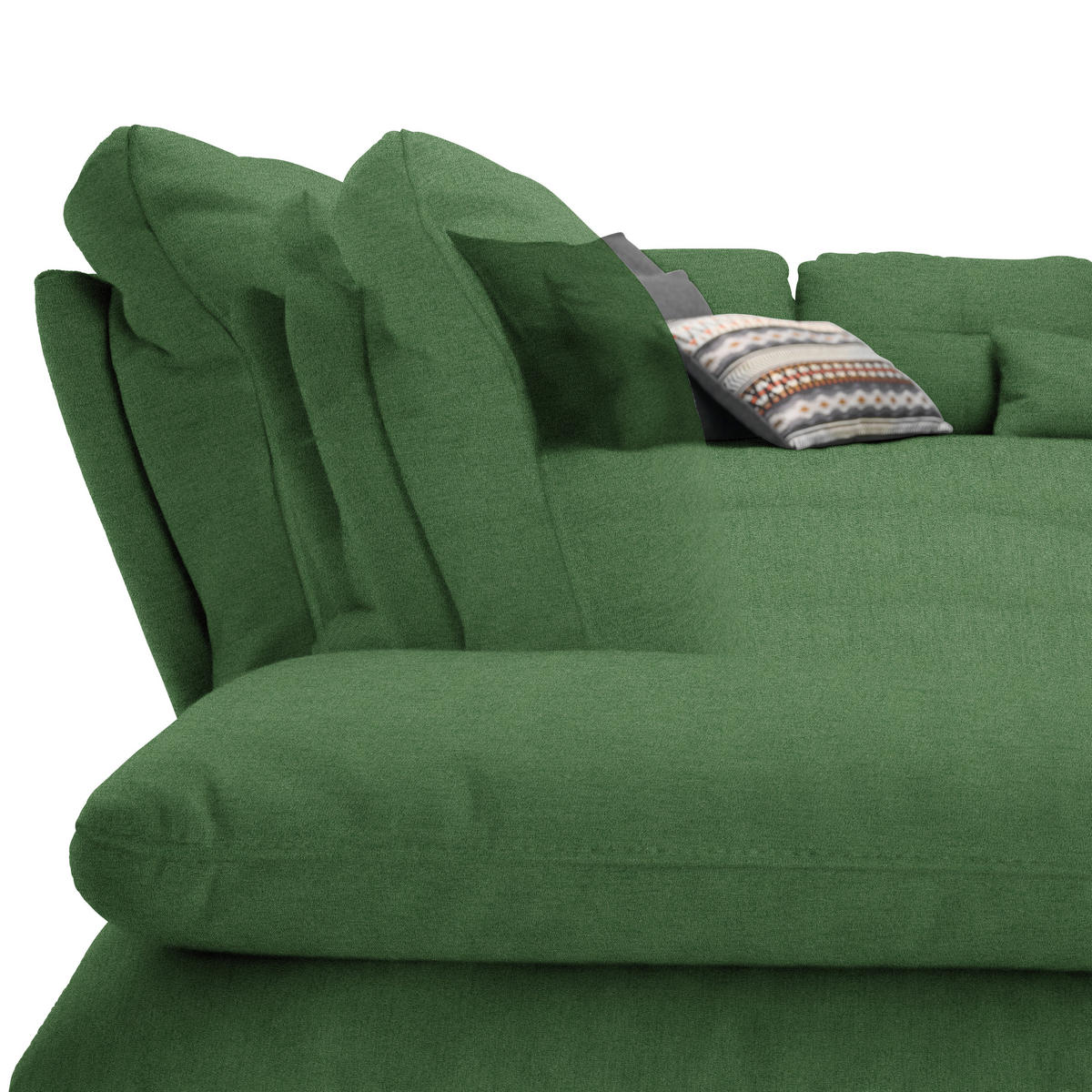 ECKSOFA in Flachgewebe Grün  - Schwarz/Grün, Design, Textil/Metall (344/271cm) - Chilliano