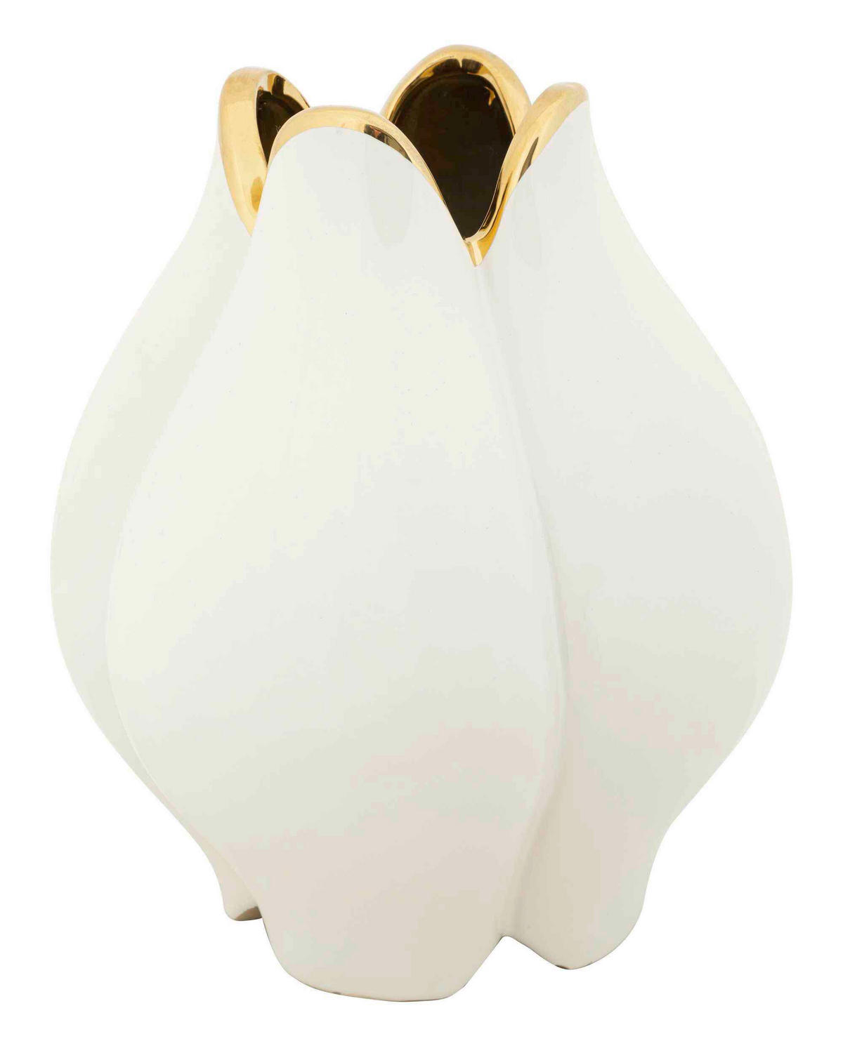 VASE  - Goldfarben/Weiß, Basics, Keramik (23/27.5/23cm)