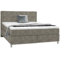 BOXSPRINGBETT 160/200 cm  in Hellgrau  - Chromfarben/Hellgrau, Konventionell, Kunststoff/Textil (160/200cm) - Voleo