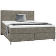 BOXSPRINGBETT 180/200 cm  in Braun  - Chromfarben/Braun, KONVENTIONELL, Kunststoff/Textil (180/200cm) - Voleo