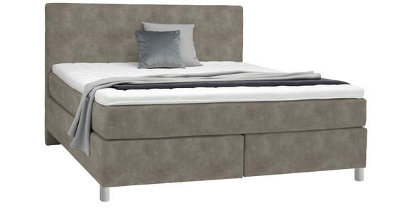 BOXSPRINGBETT 180/200 cm  in Braun  - Chromfarben/Braun, KONVENTIONELL, Kunststoff/Textil (180/200cm) - Voleo