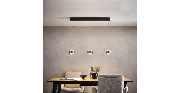 LED-HÄNGELEUCHTE Itonda 100/12/180 cm   - Braun, Basics, Glas/Metall (100/12/180cm) - Dieter Knoll
