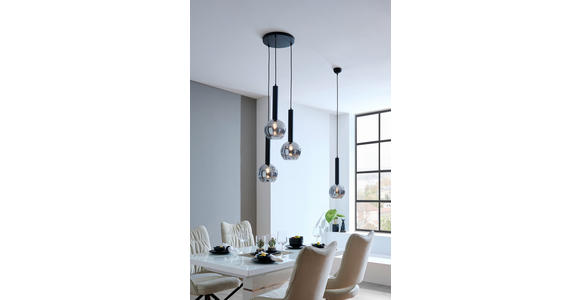HÄNGELEUCHTE Clayton 45/150 cm - Schwarz, Design, Metall (45/150cm) - Dieter Knoll