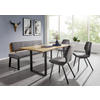 SITZBANK in Holz, Metall, Textil Eichefarben, Dunkelgrau  - Eichefarben/Dunkelgrau, Design, Holz/Textil (200/85/60cm) - Venda