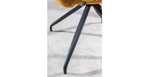 ARMLEHNSTUHL   Velours  - Gelb/Schwarz, Design, Textil/Metall (68/88/66cm) - Landscape