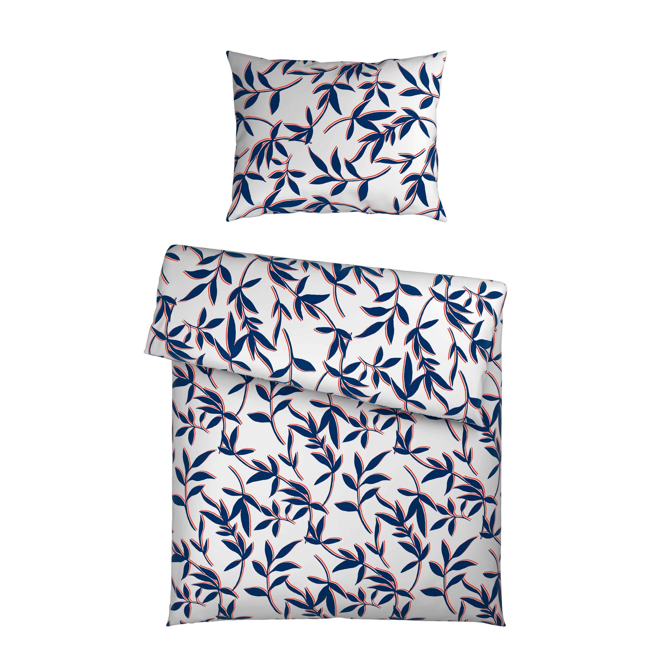 BETTWÄSCHE Mavie Satin 140/200 cm  - Blau/Weiß, KONVENTIONELL, Textil (140/200cm) - Novel