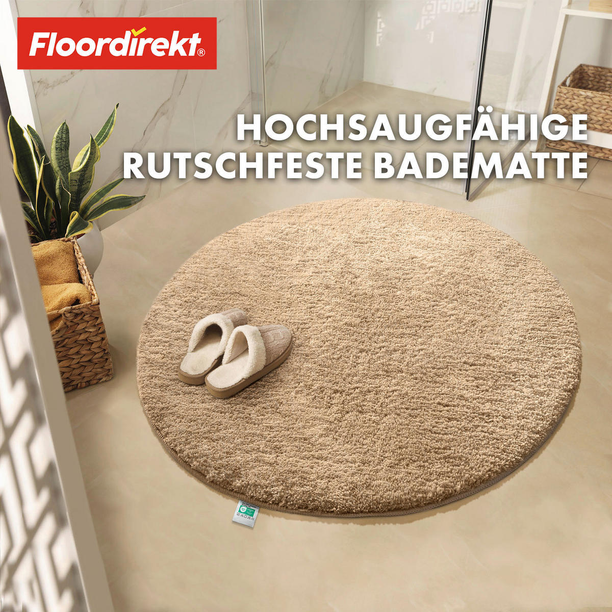 BADEMATTE SKY Beige 95 cm  - Beige, Basics, Kunststoff/Textil (95cm) - Floordirekt