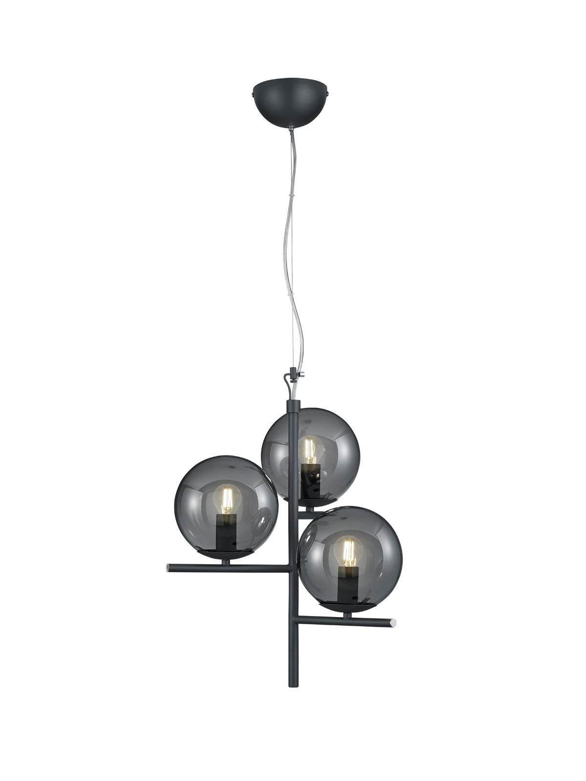 HÄNGELEUCHTE Pure 40/150 cm   - Anthrazit, Basics, Glas/Metall (40/150cm) - Trio Leuchten