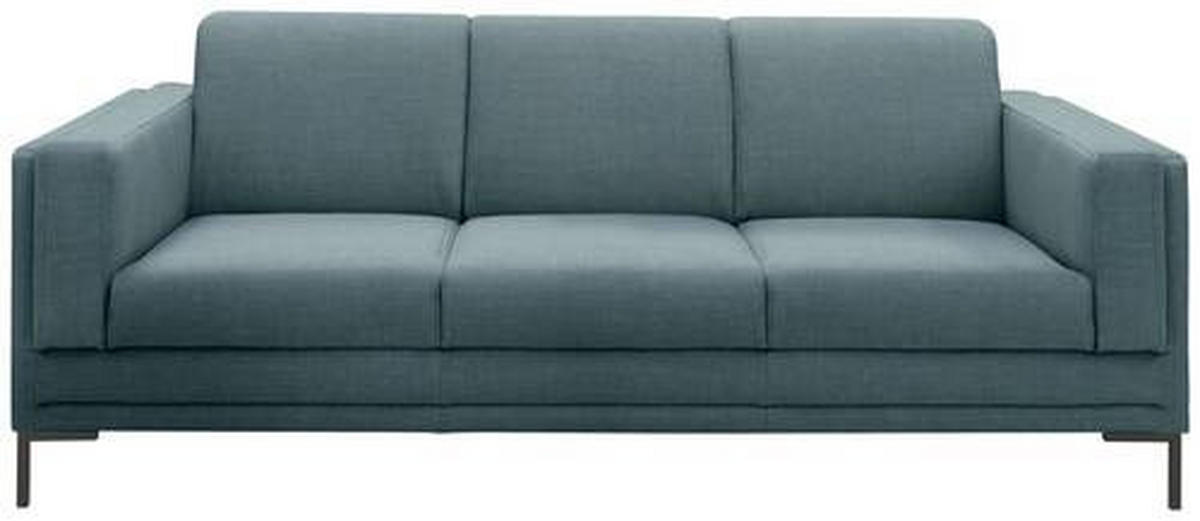 3-SITZER-SOFA in Webstoff Petrol  - Silberfarben/Petrol, Design, Textil/Metall (210/82/90cm) - LOOKS by W.Joop