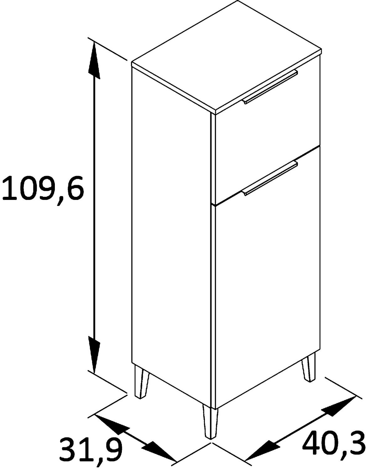 HIGHBOARD Smilla  in 40,3/109,6/31,9 cm  - Eichefarben/Pastellgrün, MODERN, Holzwerkstoff/Kunststoff (40,3/109,6/31,9cm) - Stylife