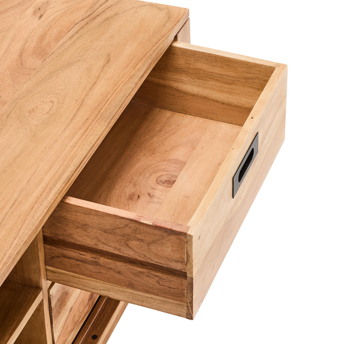 LOWBOARD  in 160/50/40 cm  - Schwarz/Naturfarben, KONVENTIONELL, Holz/Metall (160/50/40cm) - Livetastic