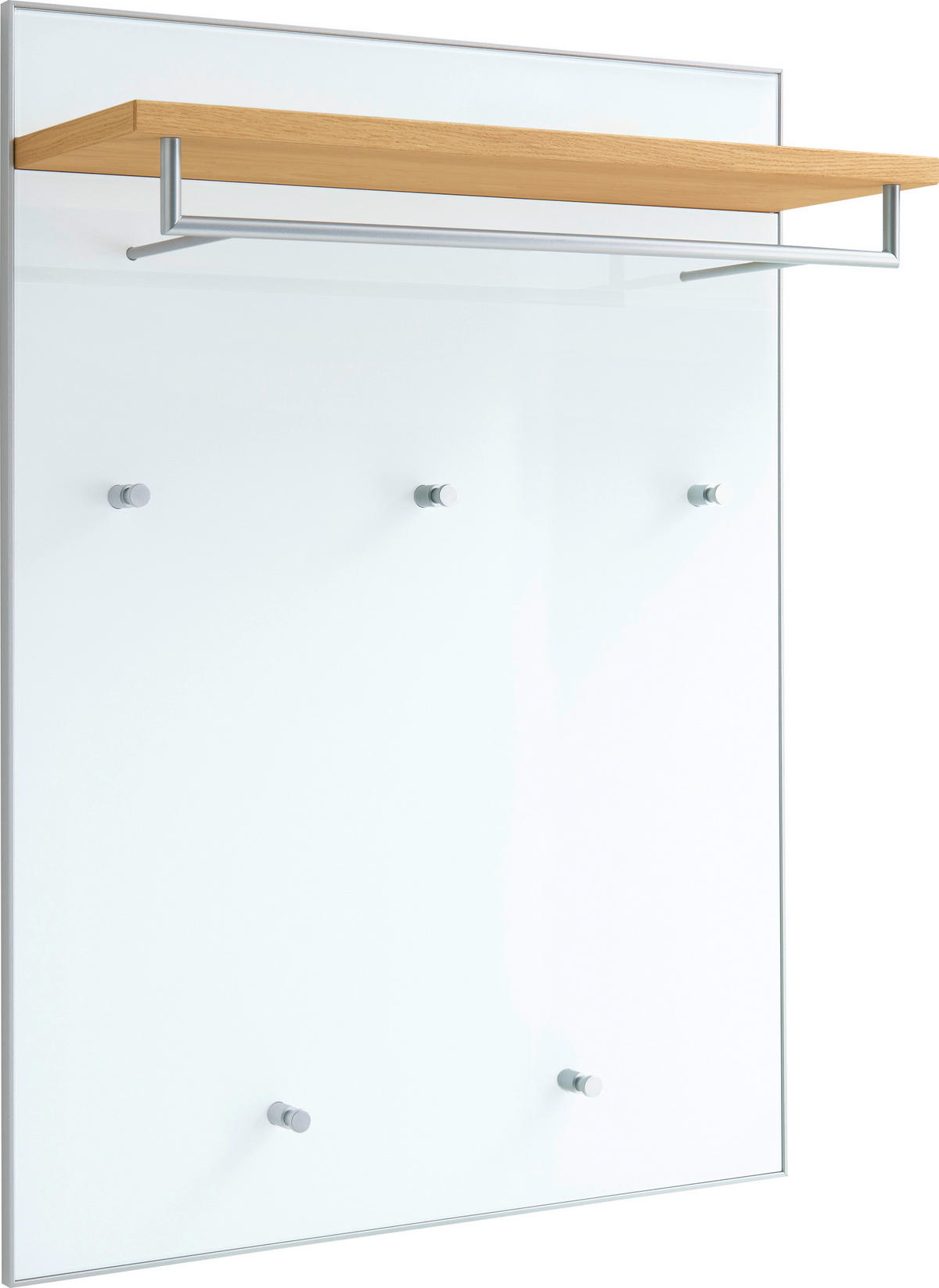 GARDEROBNI PANEL - bela/hrast bianco, Design, steklo/les (80/109/27cm) - Novel