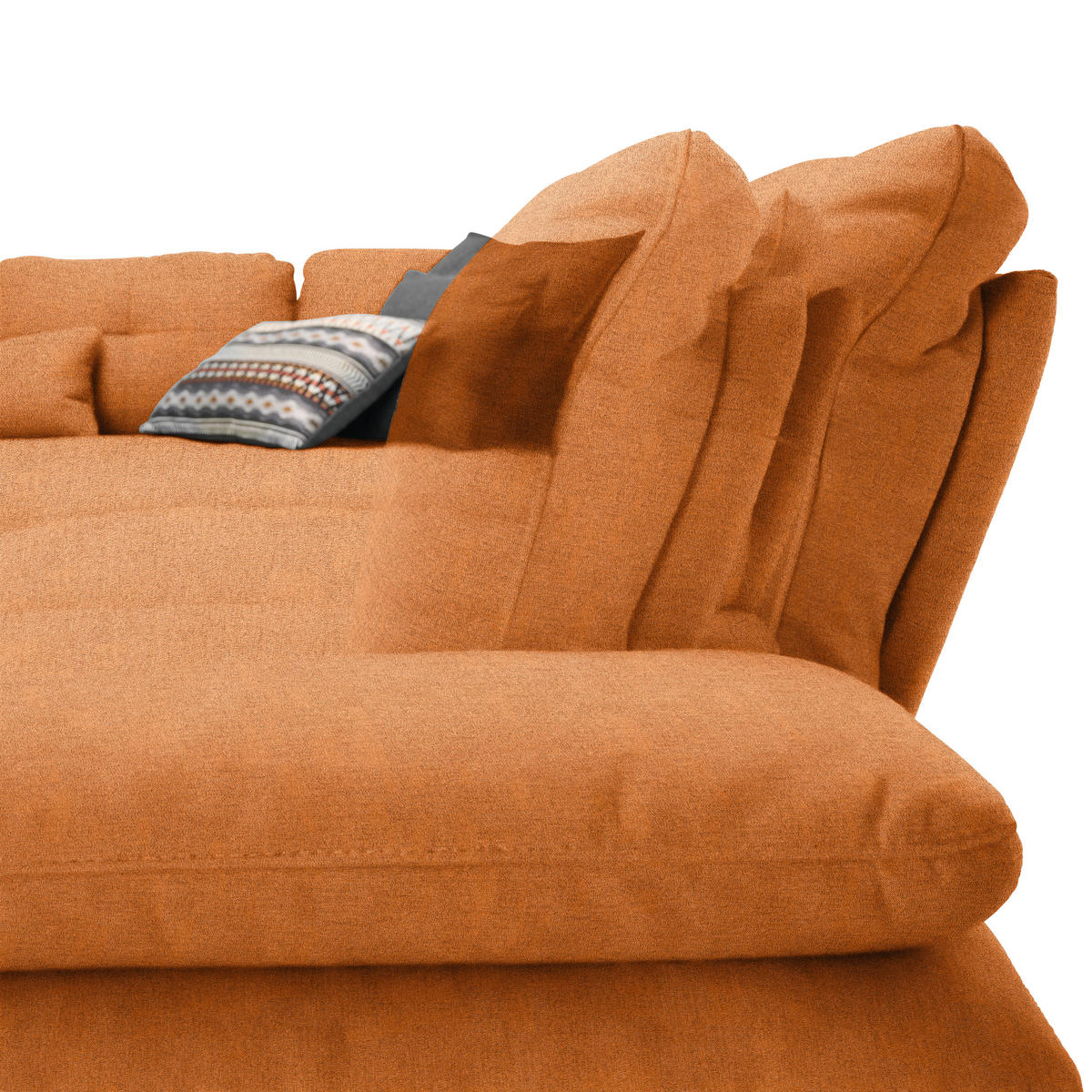ECKSOFA  in Flachgewebe Orange, Rostfarben  271/344 cm  - Rostfarben/Schwarz, Design, Textil/Metall (271/344cm) - Chilliano
