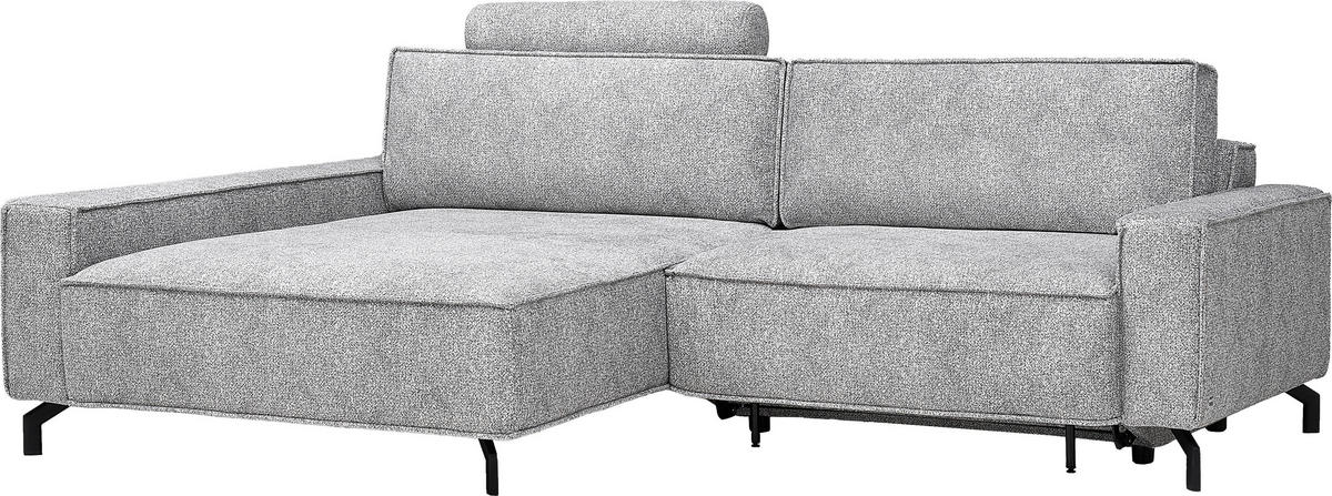 ECKSOFA in Mikrofaser Naturfarben  - Schwarz/Naturfarben, Design, Textil/Metall (164/246cm) - Sedda