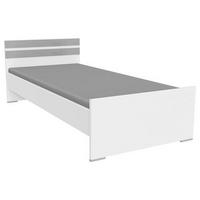 BETT 90/200 cm Grau, Weiß  - Alufarben/Weiß, KONVENTIONELL (90/200cm) - Boxxx