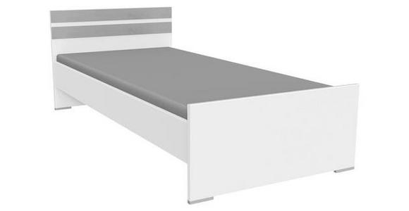 BETT 90/200 cm  in Grau, Weiß  - Alufarben/Weiß, KONVENTIONELL, Holzwerkstoff (90/200cm) - Carryhome