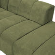 ECKSOFA Dunkelgrün Cord Zierkissen, Rücken echt  - Dunkelgrün/Schwarz, KONVENTIONELL, Kunststoff/Textil (162/313cm) - Carryhome