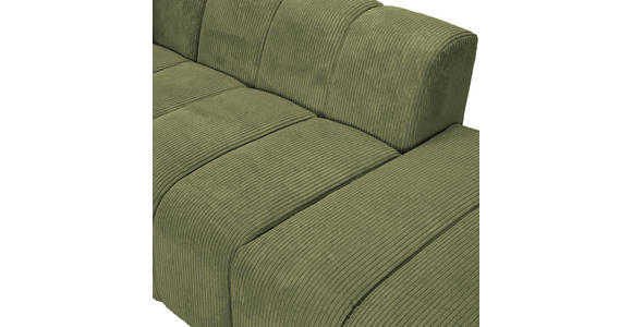 ECKSOFA Dunkelgrün Cord Zierkissen, Rücken echt  - Dunkelgrün/Schwarz, KONVENTIONELL, Kunststoff/Textil (162/313cm) - Carryhome