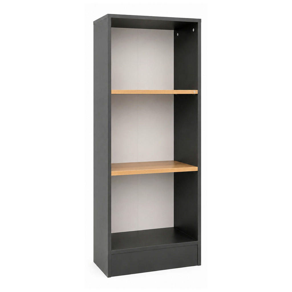 Etajeră, 52/114/30 cm, antracit, stejar miere,