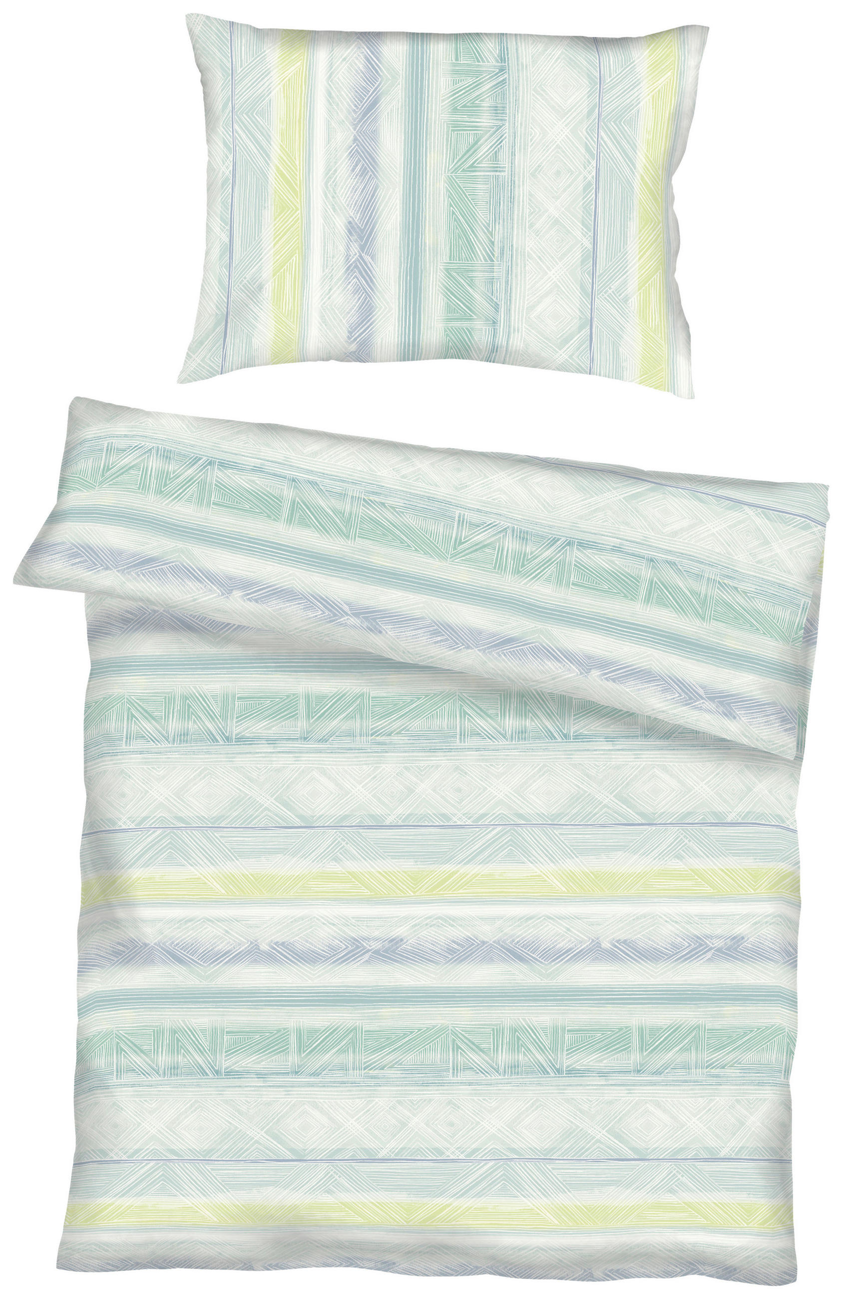 BETTWÄSCHE Hacienda Makosatin 140/200 cm  - Mintgrün, Design, Textil (140/200cm) - Kaeppel