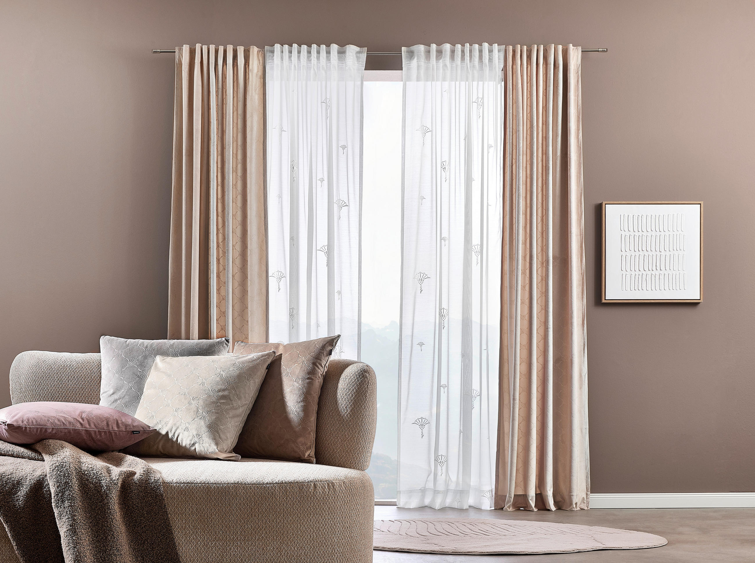 FERTIGVORHANG J-Nola halbtransparent 130/250 cm   - Weiß, Basics, Textil (130/250cm) - Joop!