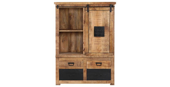 HIGHBOARD in 110/150/45 cm - Schwarz/Naturfarben, KONVENTIONELL, Holz/Metall (110/150/45cm) - Landscape