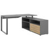 ECKSCHREIBTISCH 160/158/75 cm Anthrazit, Dunkelgrau, Hickory Stauraum, seitenverkehrt montierbar  - Dunkelgrau/Anthrazit, Basics, Holzwerkstoff/Metall (160/158/75cm) - Novel