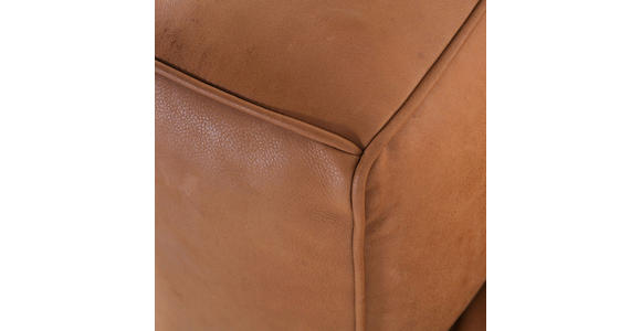 BIGSOFA Echtleder Cognac  - Cognac/Buchefarben, KONVENTIONELL, Leder/Holz (255/70/110cm) - Hom`in