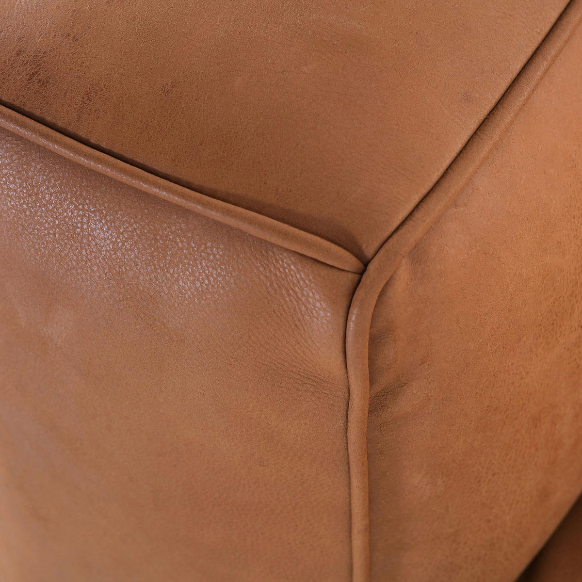 BIGSOFA Echtleder Cognac  - Cognac/Buchefarben, KONVENTIONELL, Leder/Holz (255/70/110cm) - Hom`in