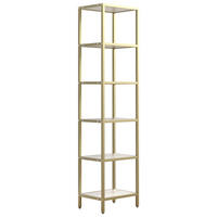 VITRINE in Weiss, Goldfarben  - Weiss/Goldfarben, Design, Holzwerkstoff/Metall (40/165/30cm) - MID.YOU