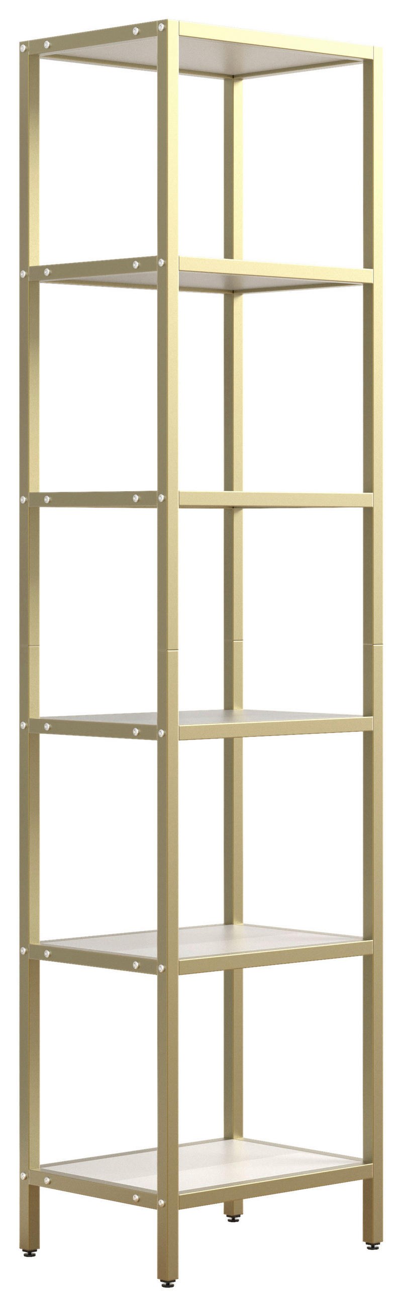 VITRINE in Weiss, Goldfarben  - Weiss/Goldfarben, Design, Holzwerkstoff/Metall (40/165/30cm) - MID.YOU
