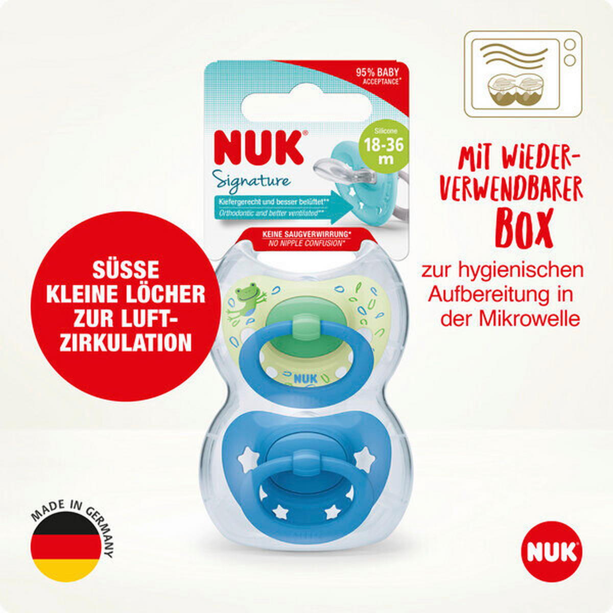 SCHNULLER 18 Monat(e)  - Basics (5,3/6/13,5cm) - NUK