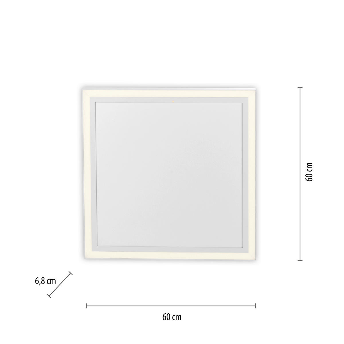 LED-DECKENLEUCHTE Beroa 60/60/6,8 cm   - Weiß, KONVENTIONELL, Kunststoff/Metall (60/60/6,8cm)