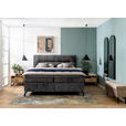 BOXSPRINGBETT 160/200 cm,  in Anthrazit, Topper, H2 + H3 = mittel + fest  - Anthrazit/Schwarz, Design, Textil/Metall (160/200cm) - Esposa